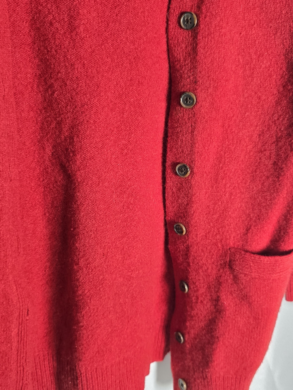 Ralph Lauren Boyfriend Fit Silver Monogram Red Button-Front Cardigan Sweater, XS - Picture 5 of 8